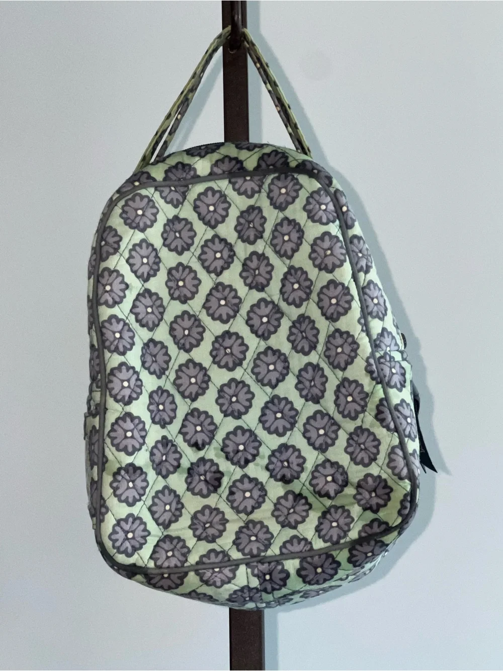 Vera Bradley Quilted Insulated Lunch Bag – Mint Green & Gray Floral